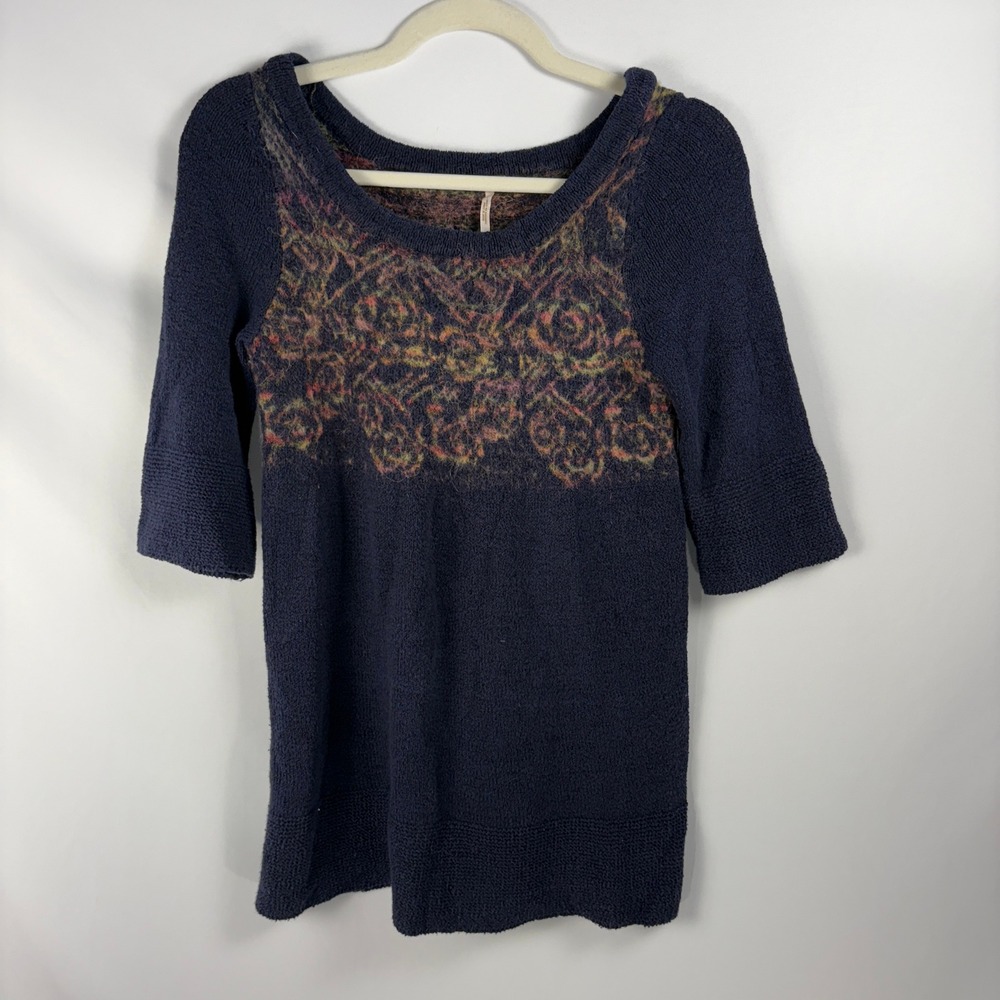 Free People Felted Merino Tunic Sweater Small S Wool Blend Boho Fairy Grunge